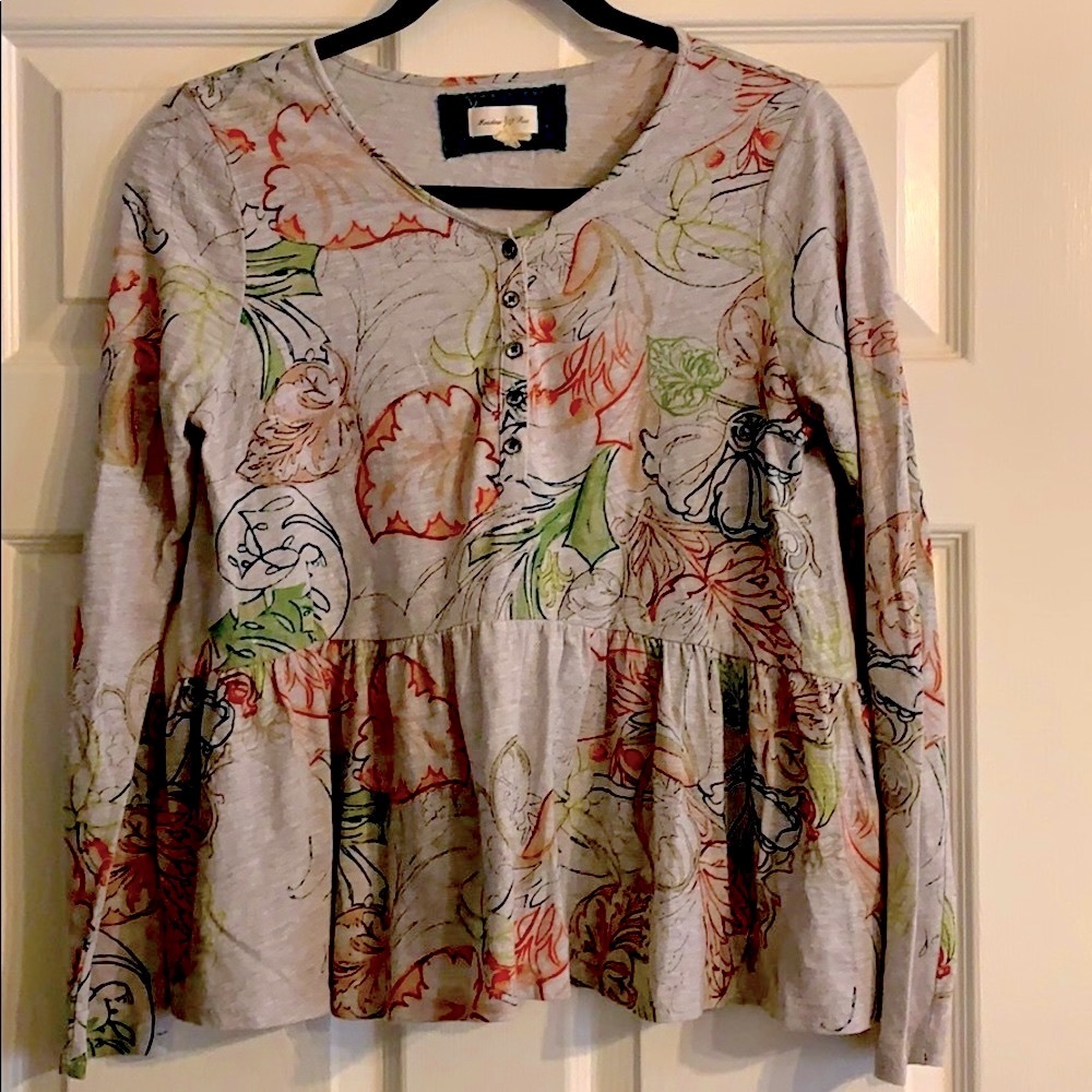 Anthro Floral Tunic Style Top